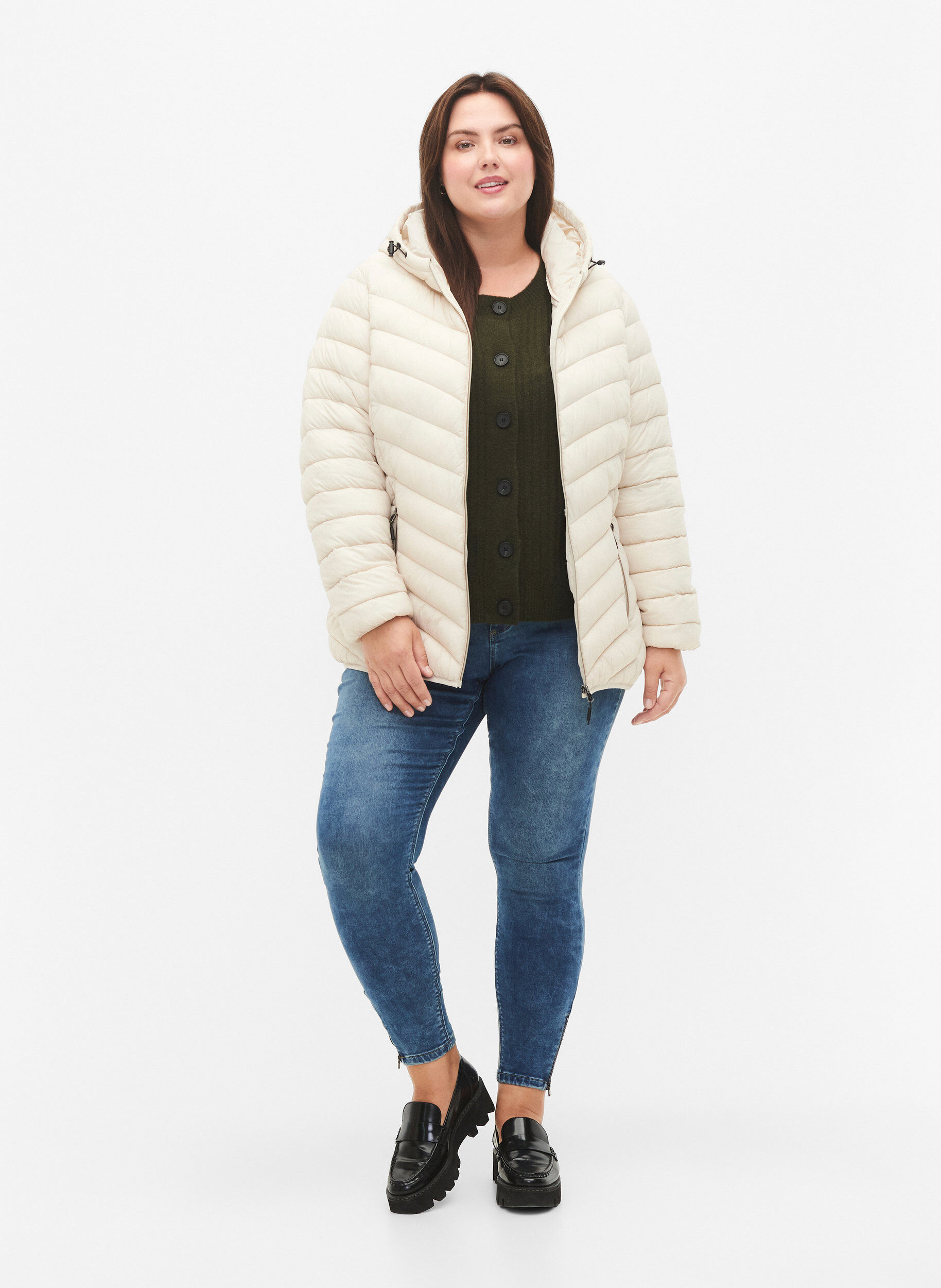 ZizzifashionLightweight jacket with hood, Beige, Model image number 1