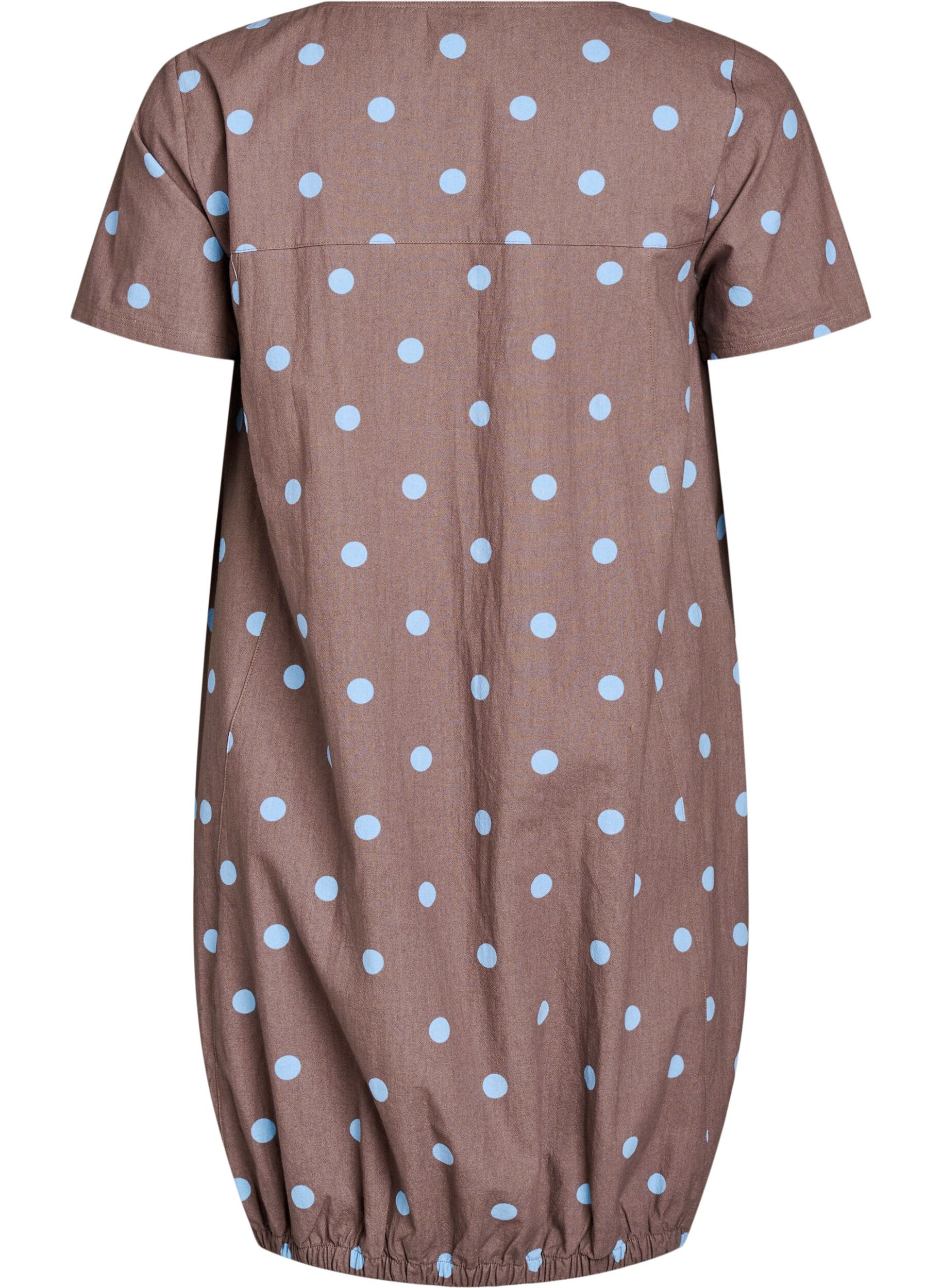 ZizzifashionShort-sleeved cotton dress with print, Blue, Packshot image number 1