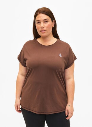 Short-sleeved workout t-shirt, Chocolate Martini, Model image number 0
