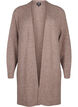 FLASH - Ribbed cardigan with slits, Brown Lentil Melange, Packshot image number 0
