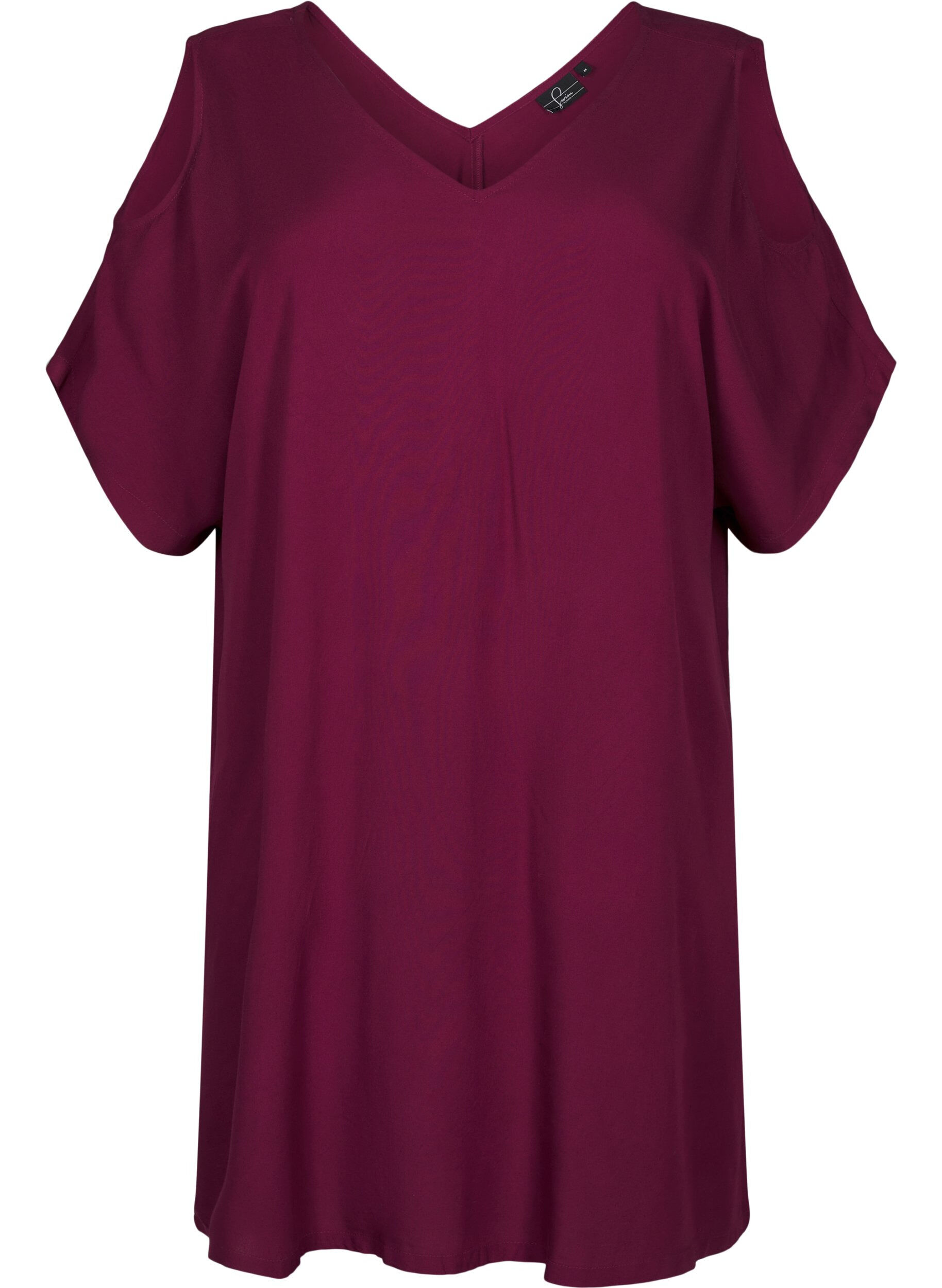 Zizzifashion Beach dress in viscose with shoulder detail, Red, Packshot image number 0