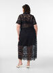 Lace midi skirt with an elasticated waist, Black, Model image number 1
