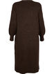 Long-sleeved knitted dress with V-neck, Brown, Packshot image number 1