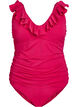 Swimsuit with ruffles and removable padding, Pink, Packshot image number 0