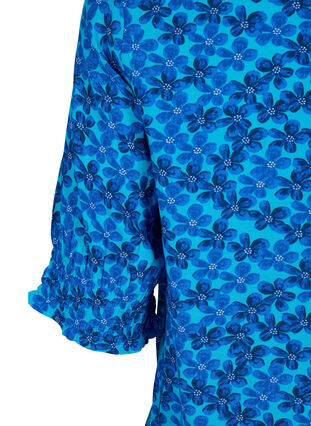 Viscose blouse with buttons, Blue Small Flower, Packshot image number 3