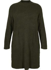 Ribbed Knit Dress with Turtleneck
