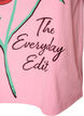 Cotton T-shirt with front print, Pink, Packshot image number 3