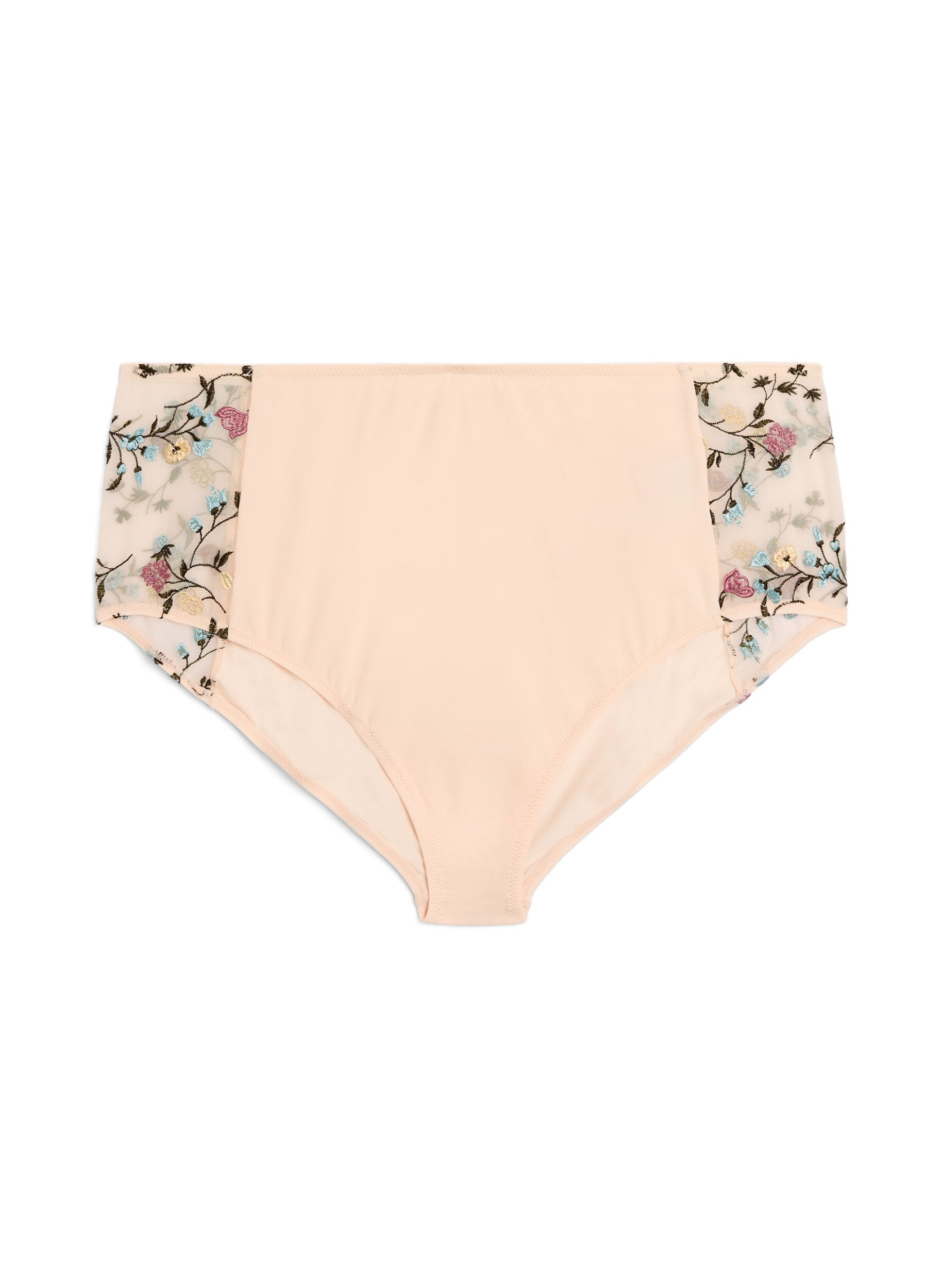Zizzifashion Microfibre panties with embroidered floral details, Rose, Packshot image number 0