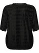 Blouse with wavy texture and balloon shape, Black, Packshot image number 1
