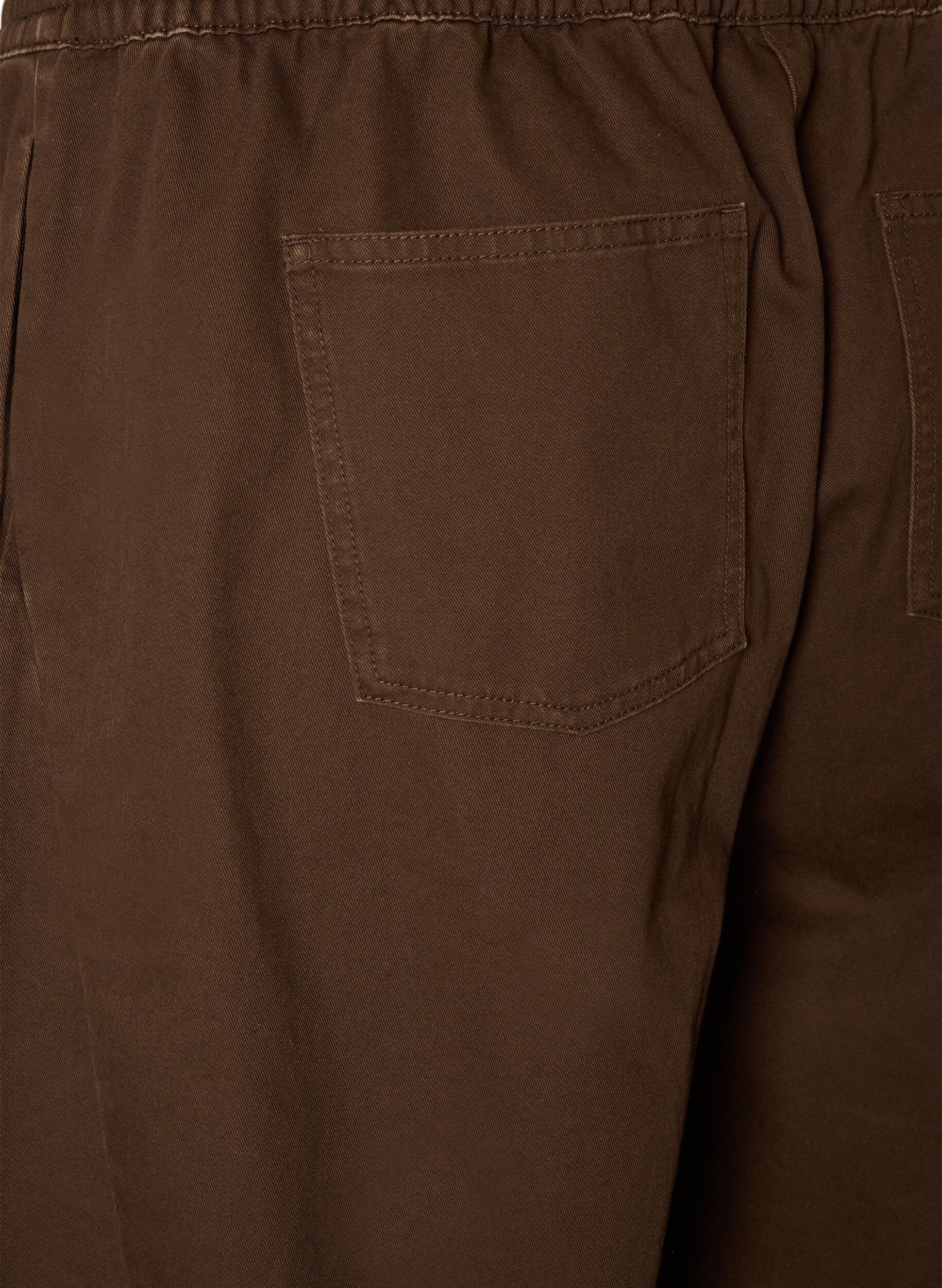 ZizzifashionBarrel jeans with a high waist and elasticated waistband, Brown, Packshot image number 3