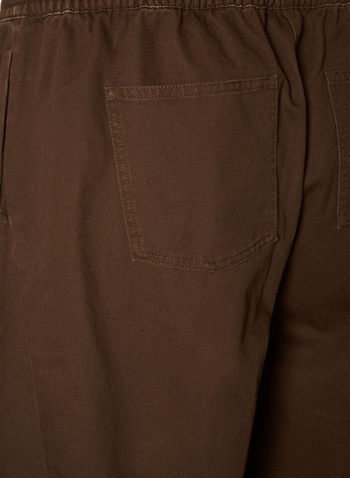Barrel jeans with a high waist and elasticated waistband, Brown, Packshot image number 3