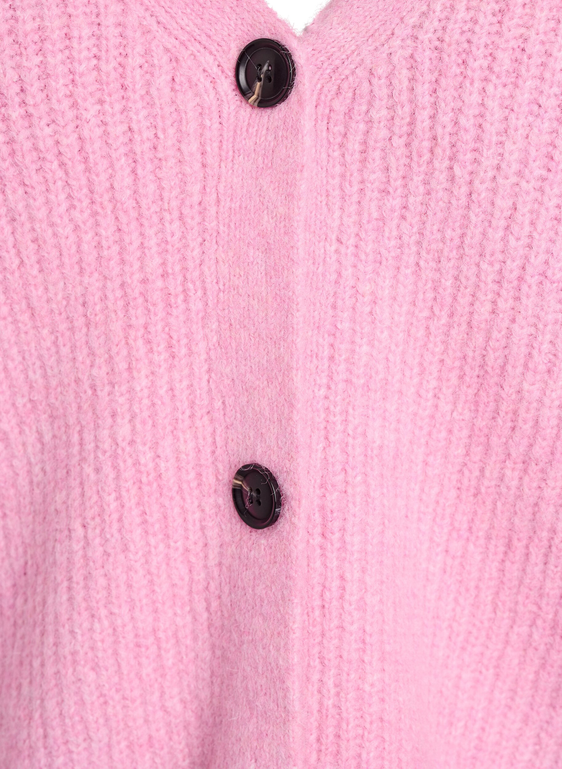 Zizzifashion Knit cardigan with v-neck, Pink, Packshot image number 2