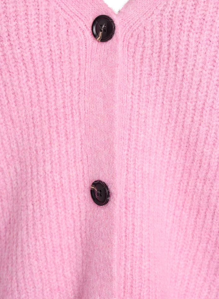 Knit cardigan with v-neck, Pink, Packshot image number 2