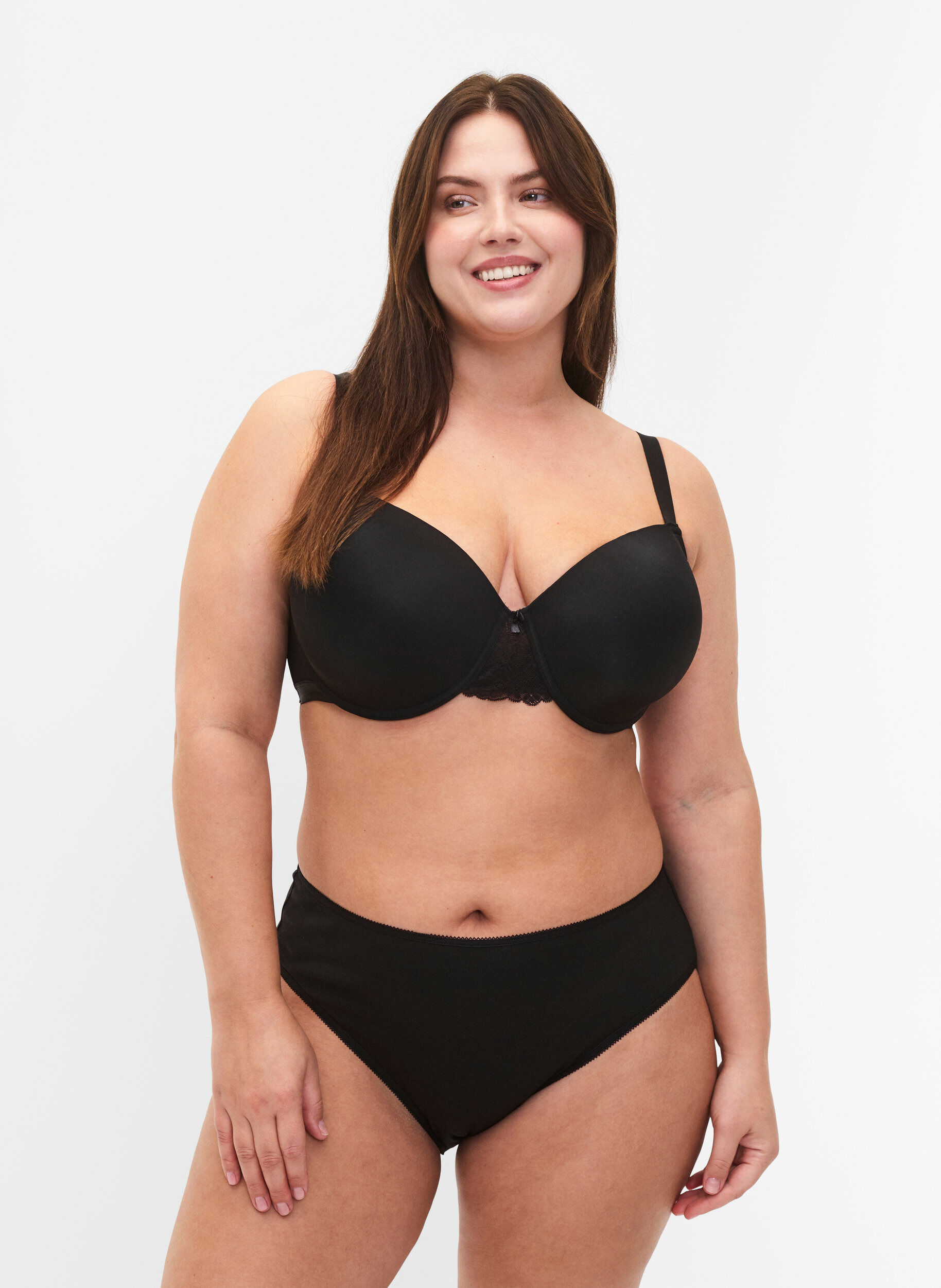 5-pack cotton panties with regular waist, Black, Model