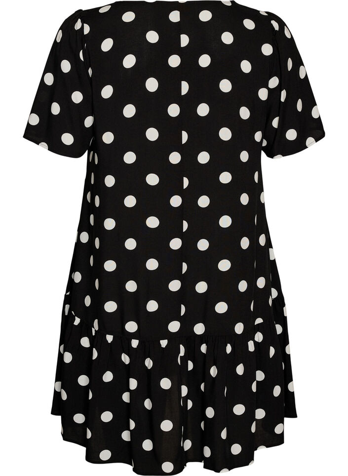 Dress in viscose with cutline, Black, Packshot image number 1