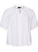 Shirt blouse with button fastening and tie-belt, White, Packshot image number 0
