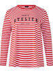 Striped blouse with motif, Whitew.FlameS.Stripe, Packshot image number 0