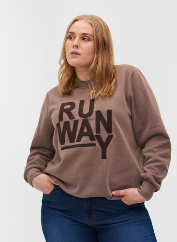 Long-sleeved printed sweatshirt, Iron, Model image number 0