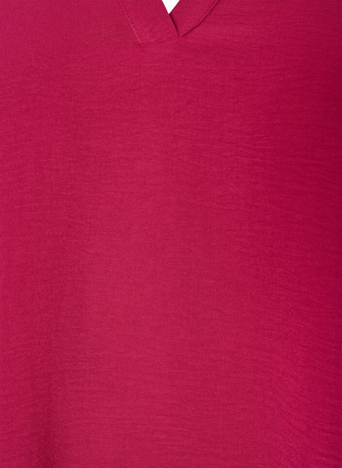 Blouse with smock cuffs and V-neck, Red, Packshot image number 2