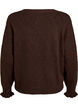 Cardigan with harlequin pattern and V-neck, Brown, Packshot image number 1