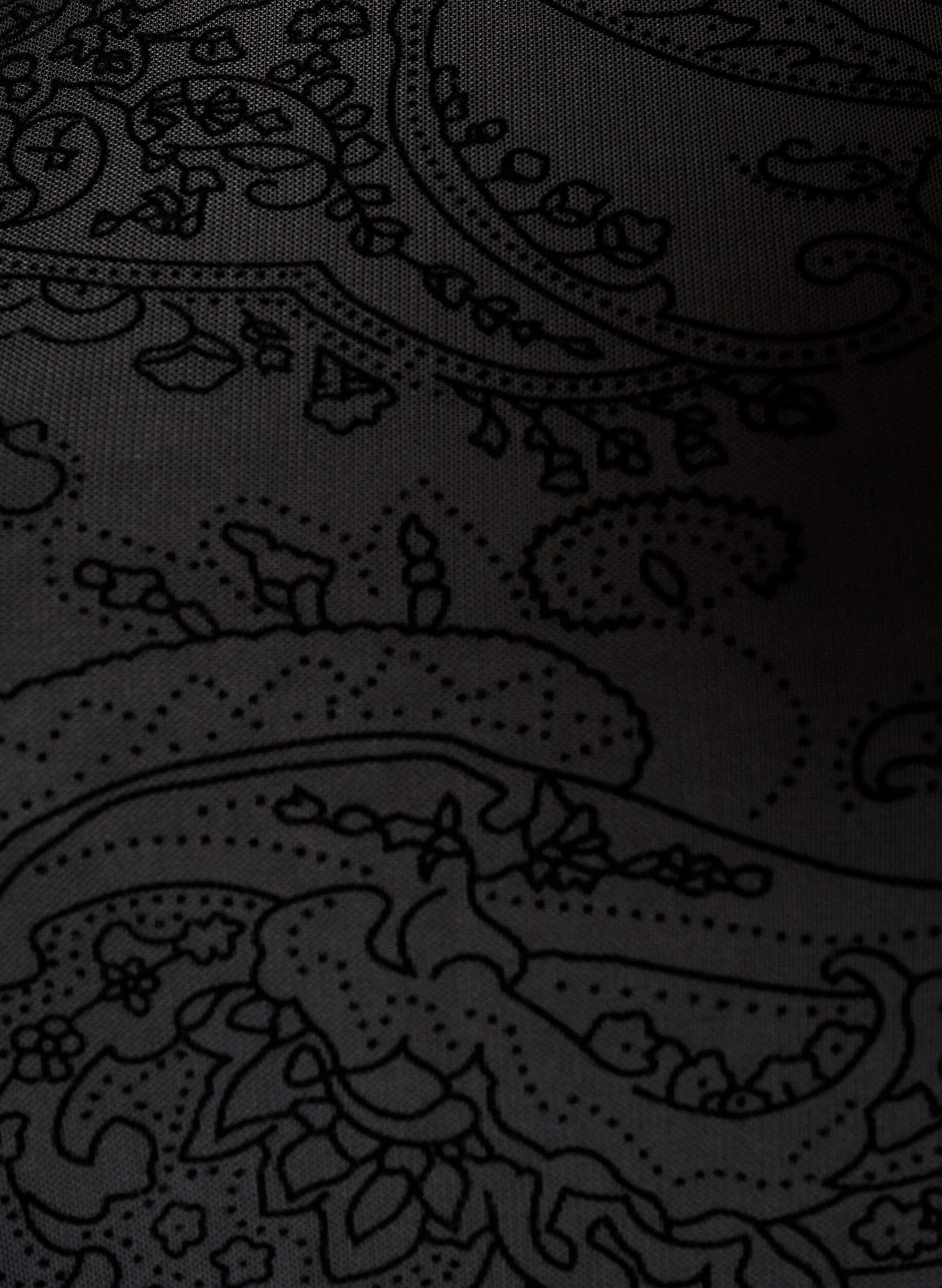 ZizzifashionMesh blouse with paisley print and asymmetrical hem, Black, Packshot image number 2