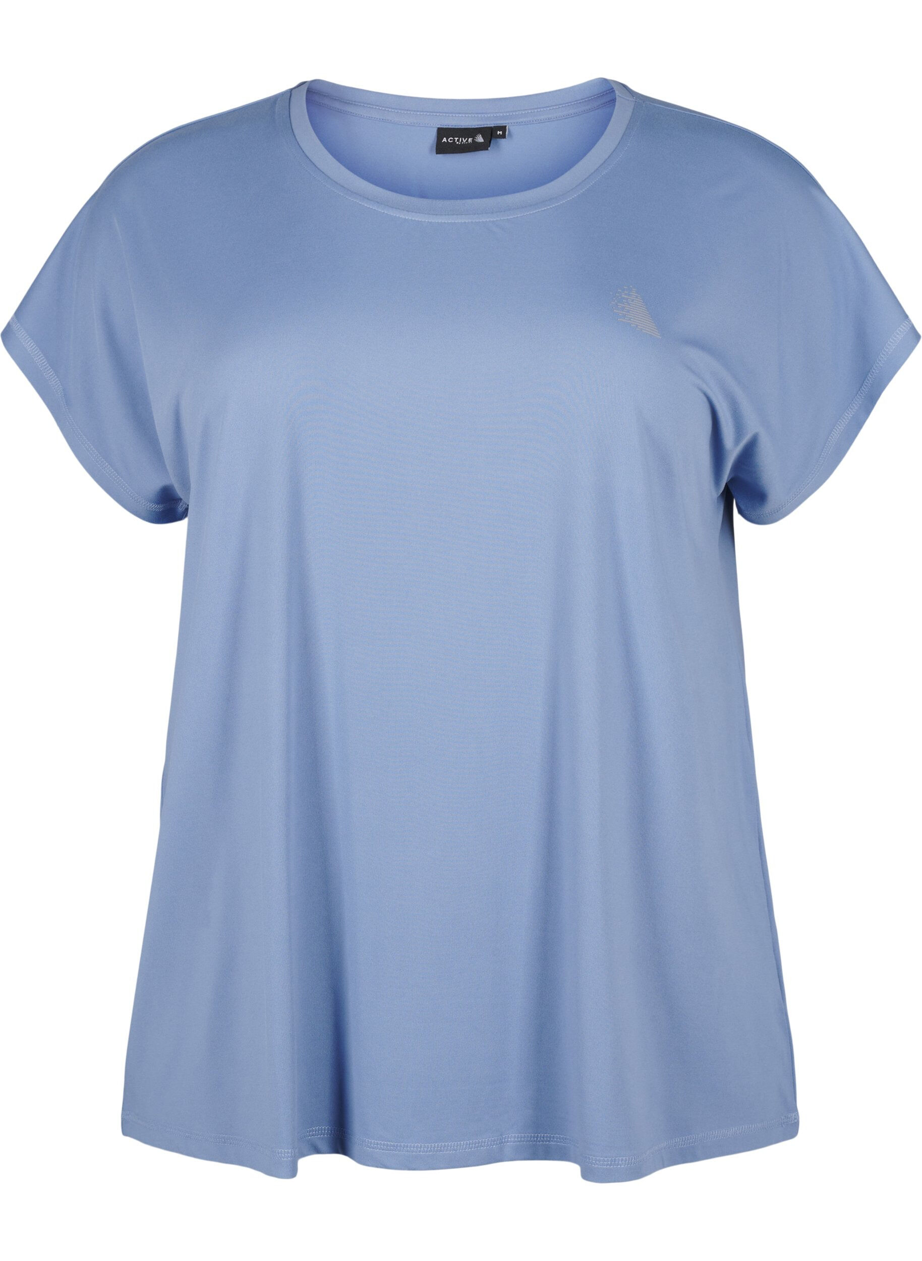 Zizzifashion Solid-coloured workout T-shirt, Blue, Packshot image number 0