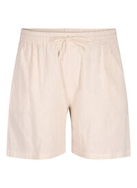 Loose shorts in cotton blend with linen