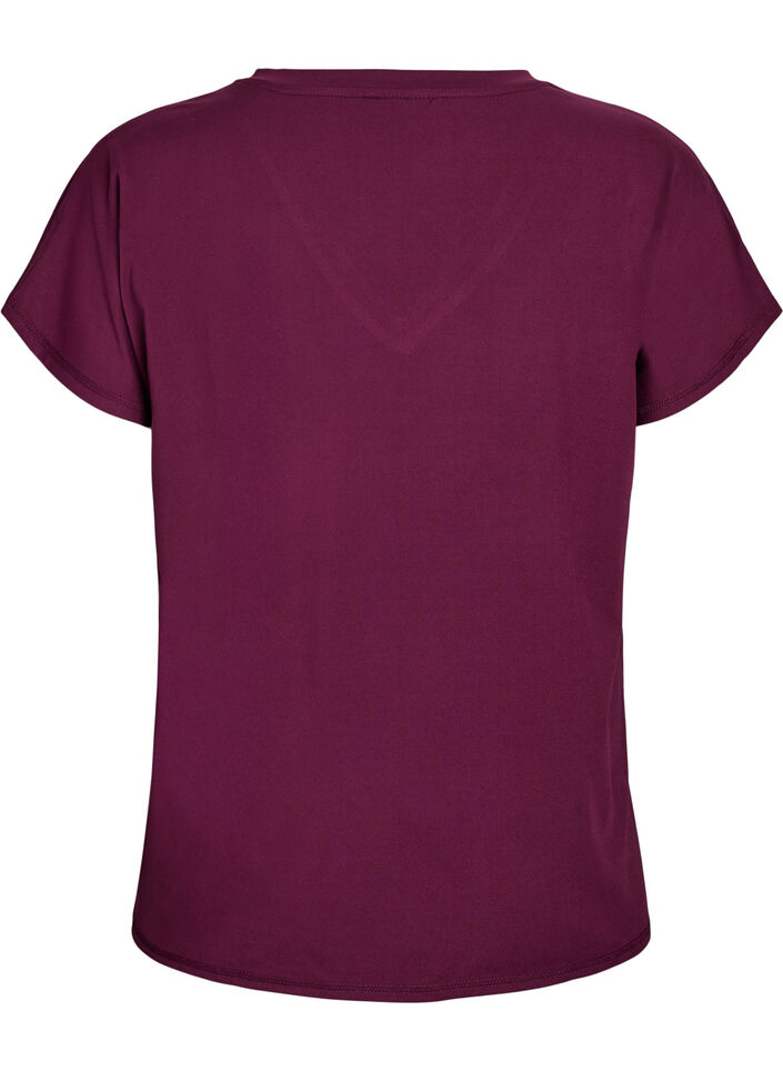 Loose training t-shirt with v-neck, Red, Packshot image number 1