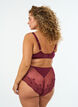 Briefs with mesh and embroidered lace trims, Red, Model image number 1