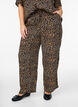 Loose viscose trousers with print, Brown, Model image number 2