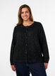 Cardigan with sequins and buttons, Black, Model image number 0
