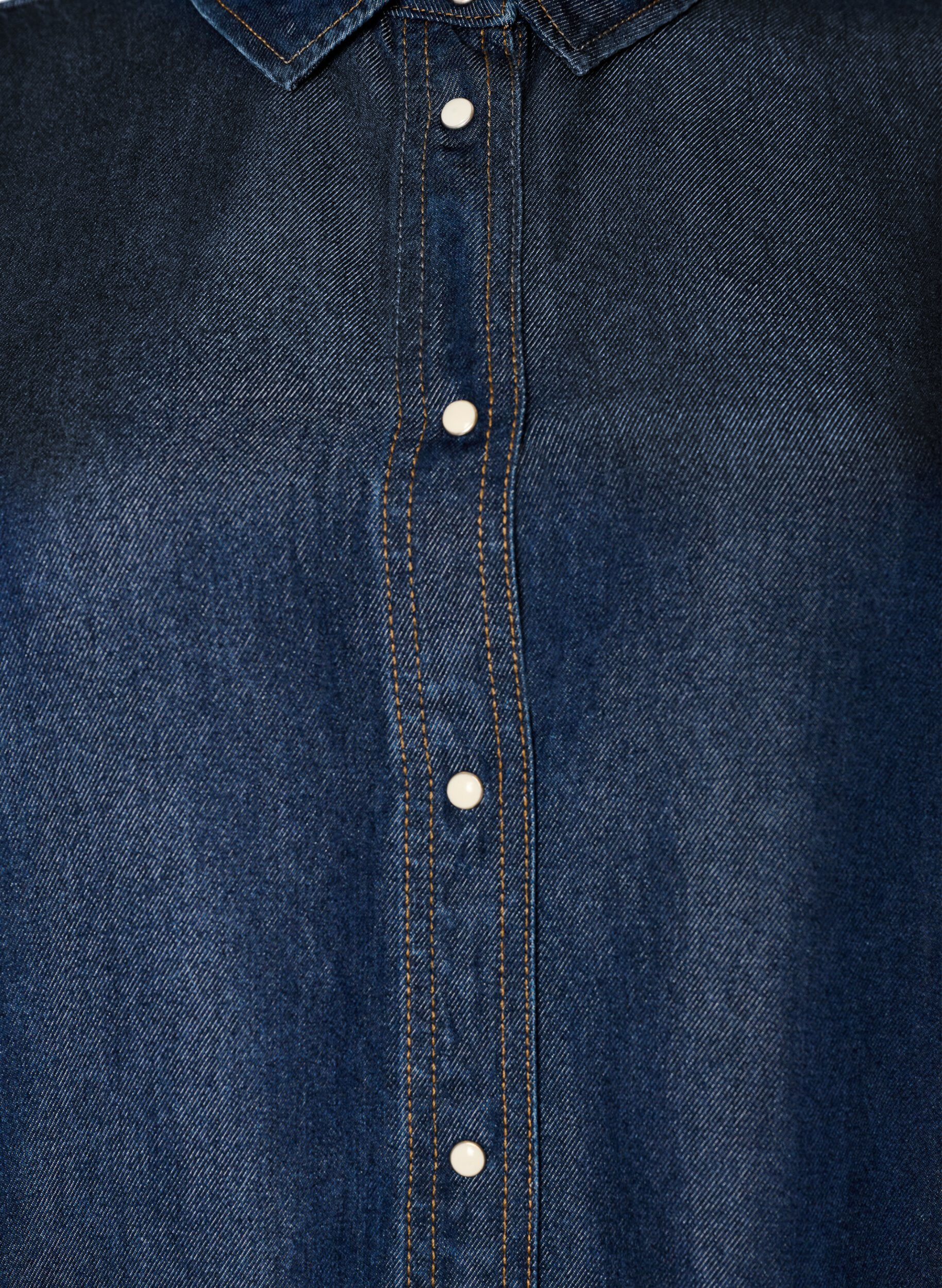 ZizzifashionDenim dress in lyocell with buttons and short sleeves, Blue, Packshot image number 2