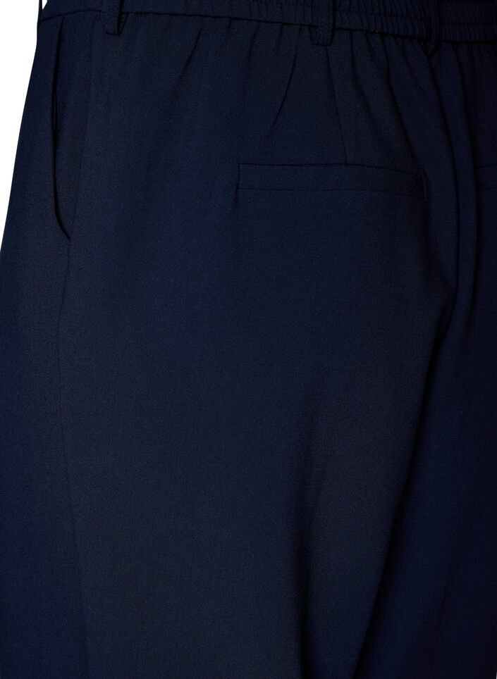Tailored trousers with a high waist and straight fit, Blue, Packshot image number 3