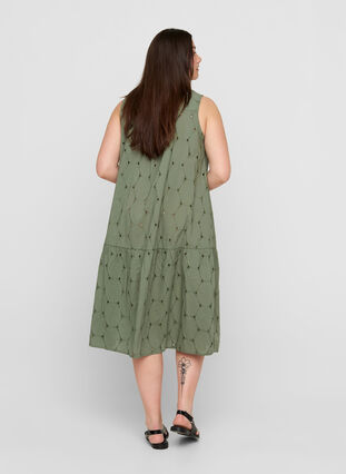 Shirt dress with broderie anglaise, Agave Green, Model image number 1