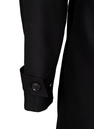 Trench coat with belt and slit, Black, Packshot image number 4