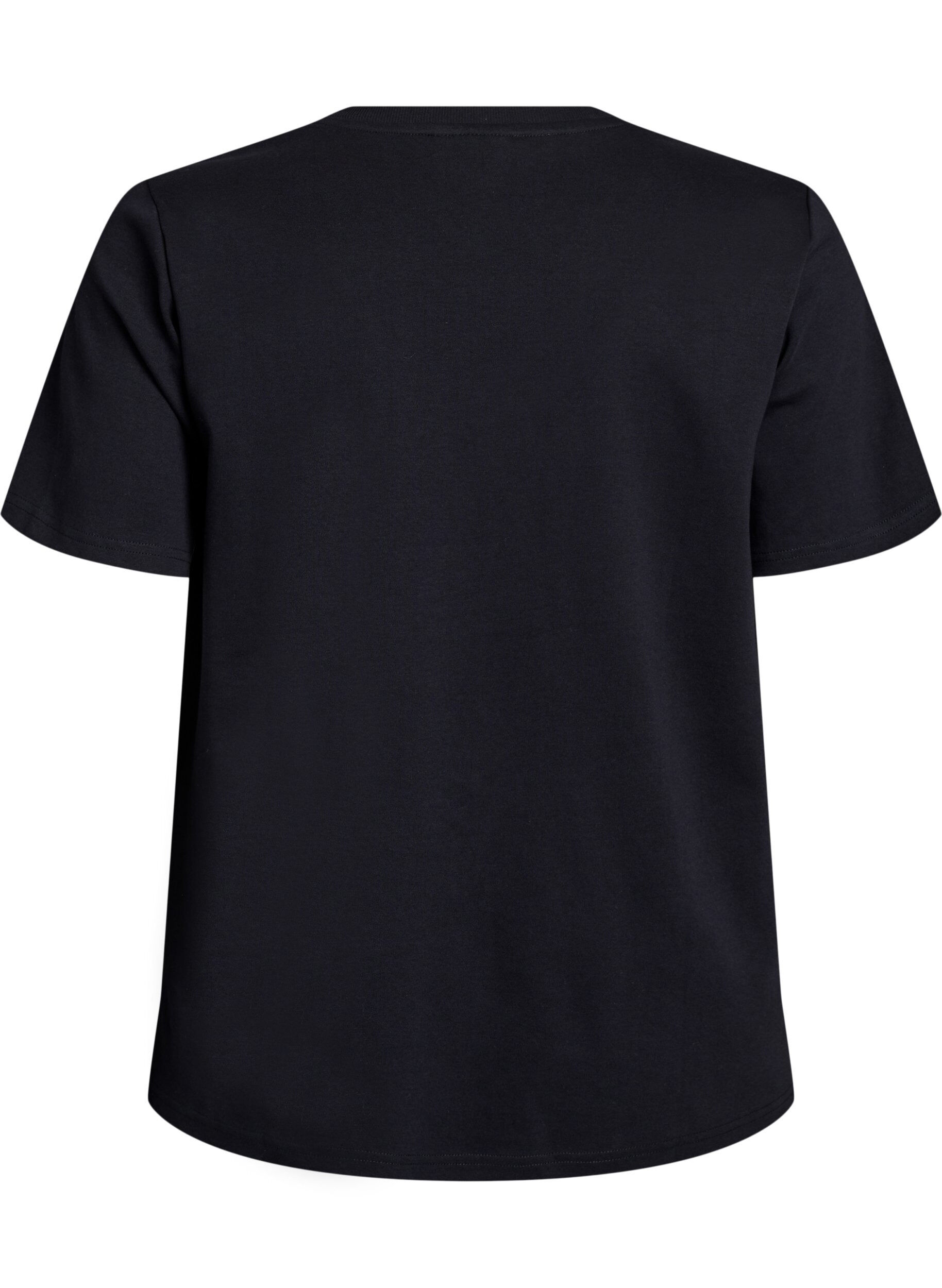 Zizzifashion Basic V-neck T-shirt in organic cotton, Black, Packshot image number 1