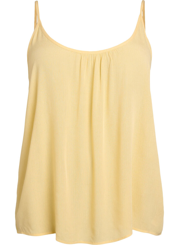 Strap top in viscose, Yellow, Packshot image number 0