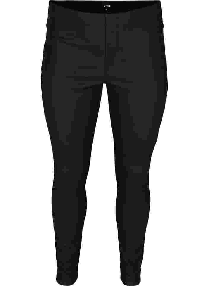 Coated, viscose blend legging, Black, Packshot image number 0