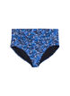 High-waisted patterned bikini bottoms, Blue, Packshot image number 0