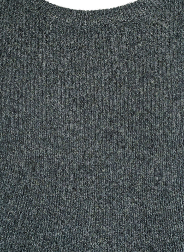 Melange knit blouse with round neck, Green, Packshot image number 2