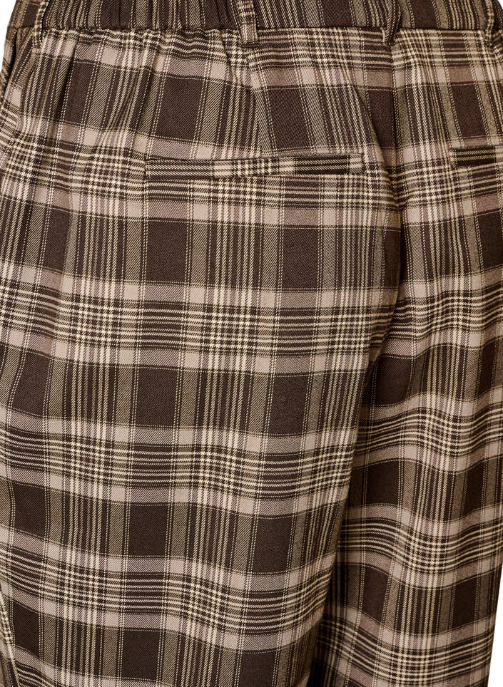 Checked trousers with wide legs, Brown, Packshot