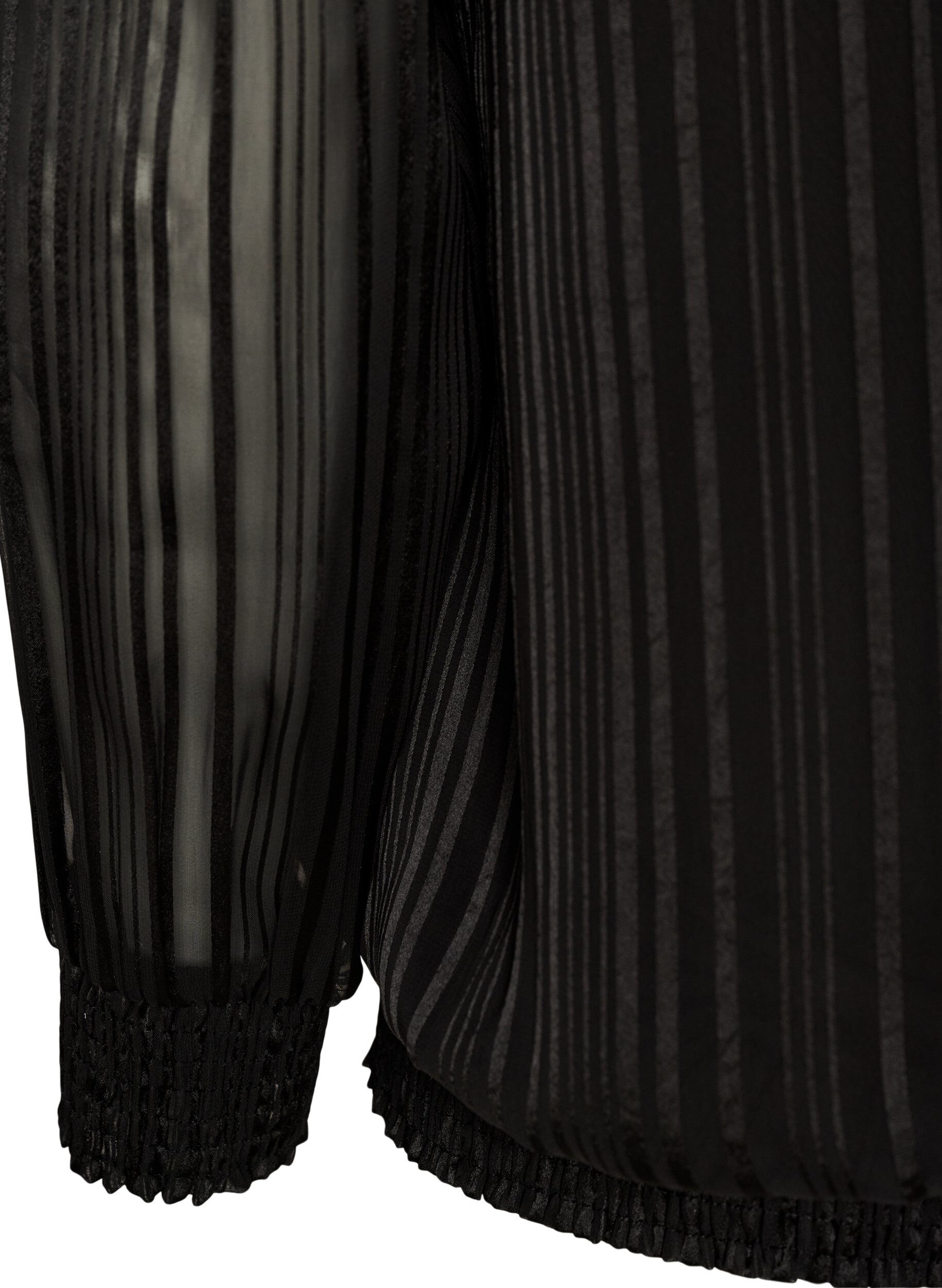 ZizzifashionStriped blouse with a balloon shape, Black, Packshot image number 3