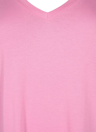 Single colour oversized t-shirt with v-neck, Rosebloom, Packshot image number 2