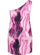 Tight-fitting one-shoulder dress with print, Raspberry Rose AOP, Packshot image number 1