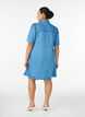 Denim dress in lyocell with buttons and short sleeves, Light Blue, Model image number 2