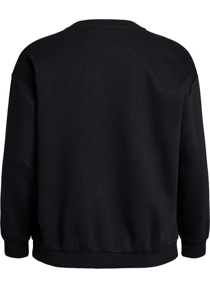 Sweatshirt with statement detail, Black, Packshot image number 1