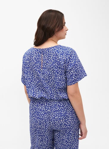 FLASH - Short sleeve blouse with print, Surf the web Dot, Model image number 1