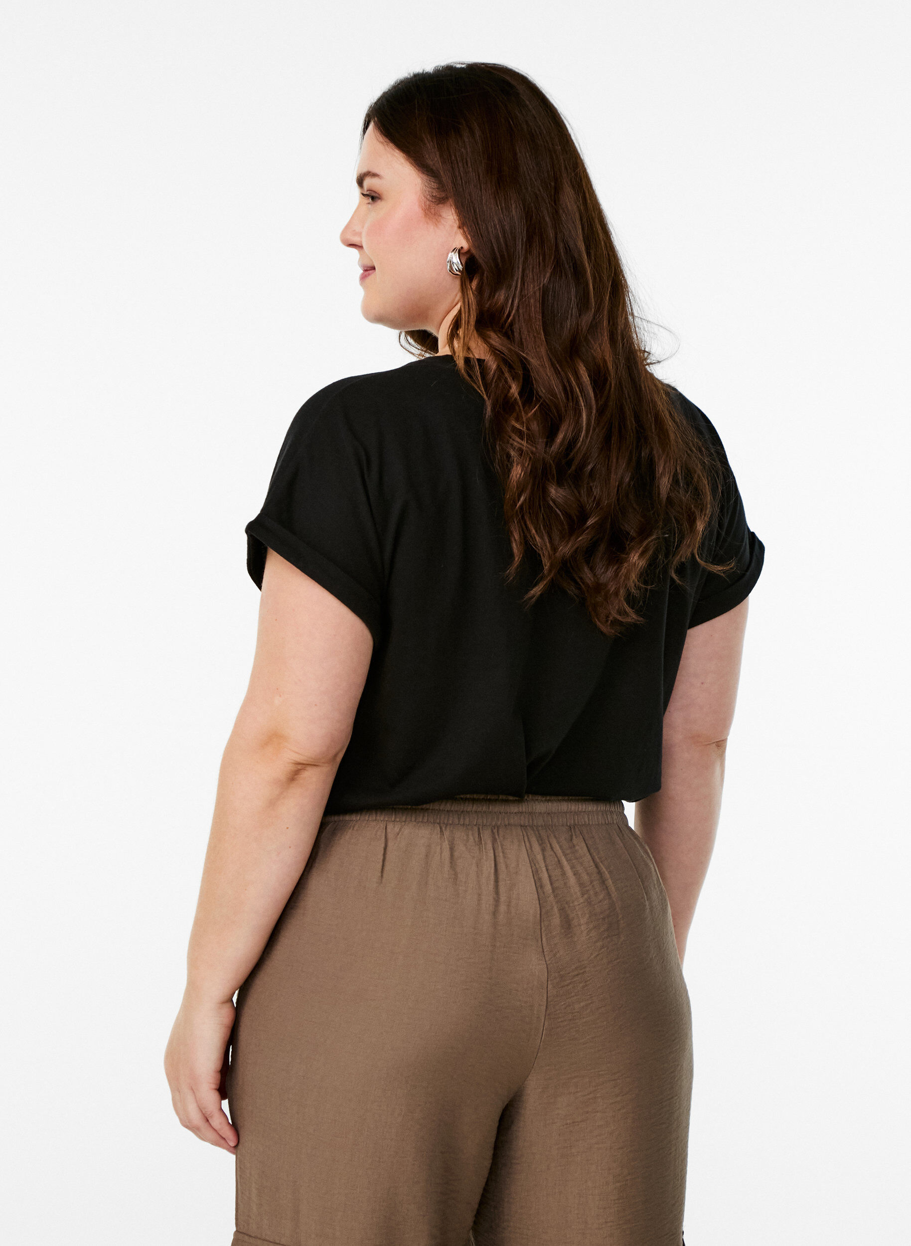 Zizzifashion Short-sleeved t-shirt in a cotton blend, Black, Model image number 2