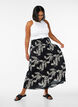 FLASH - Viscose maxi skirt with smocking, Black, Model image number 2