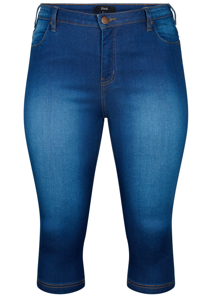 High-waisted Amy capri jeans with super slim fit, Blue, Packshot image number 0